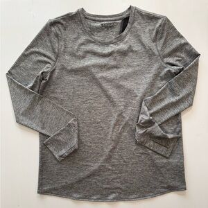 Athleta Heathered Gray Top Thumb Hole Tulip Back Long Sleeve Size Small